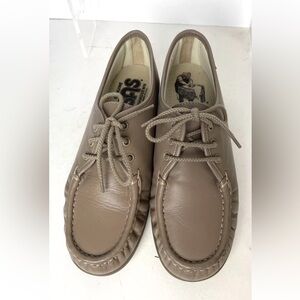 SAS Shoes flats loafers Lace Up Leather Wedge Hand Sewn USA Sz 9 Gray